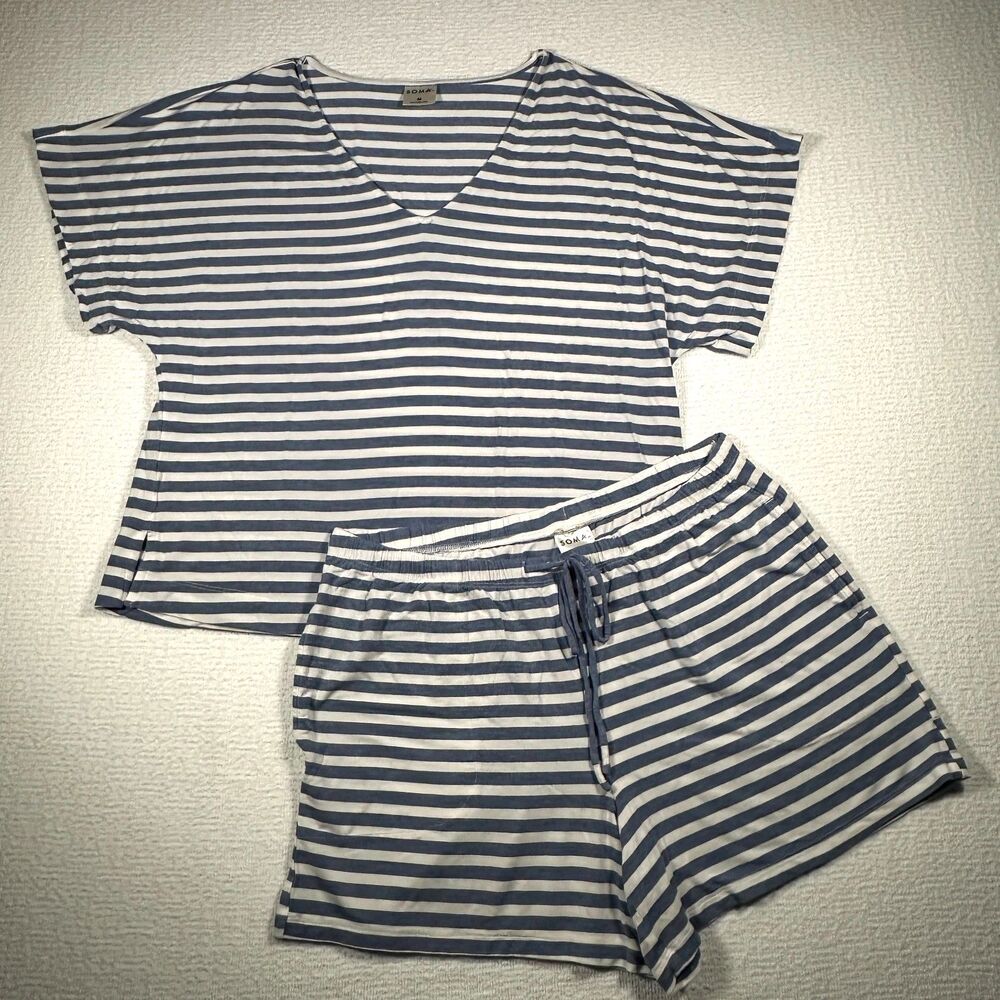 Soma Short-Sleeved and Shorts Pajama Set, Medium